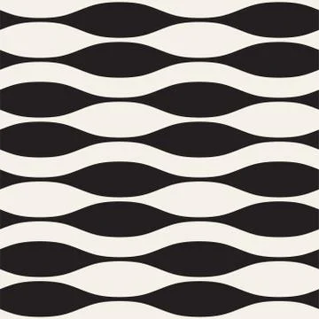 Wavy stripes vector seamless pattern. Retro wavy texture. Geometric lines m.. 스톡 일러스트