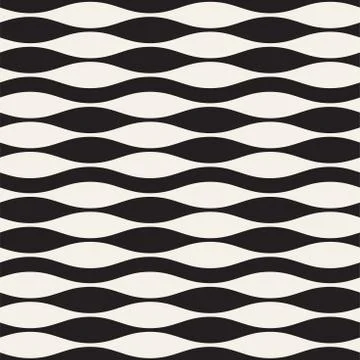Wavy stripes vector seamless pattern. Retro wavy texture. Geometric lines m.. Illustrazione stock