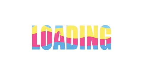 Wavy style animation of text loading. 2d kinetic typography loading world Stock Footage 236726937