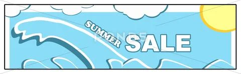 Wavy Summer Banner Modello PSD