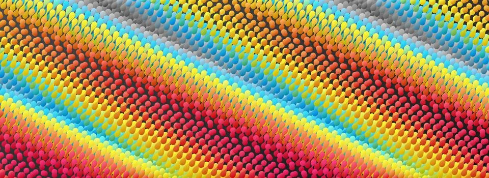 Wavy surface with dynamic effect. Molecular abstract background. Layer of cel Stock Illustration