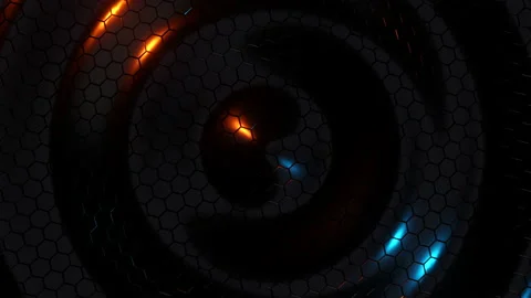 Wavy surface with hexagons. Infinitely looped animation Stock Footage 223197220