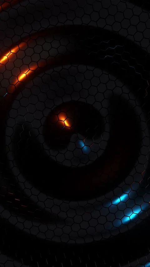 Wavy surface with hexagons. Vertical looped video Stock Footage 229460110