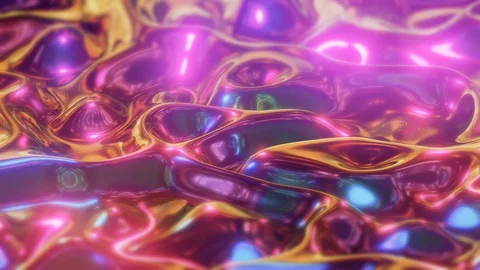 Wavy Surface Iridescent Liquid Background Stock Footage 128224163