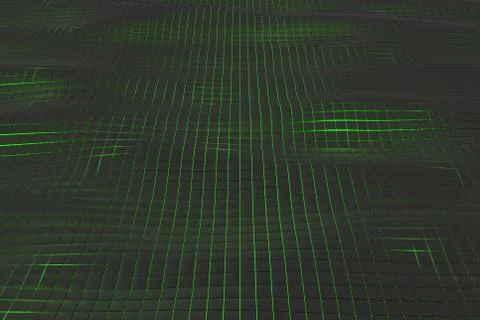 Wavy surface made of cubes with glowing background Illustrazione stock