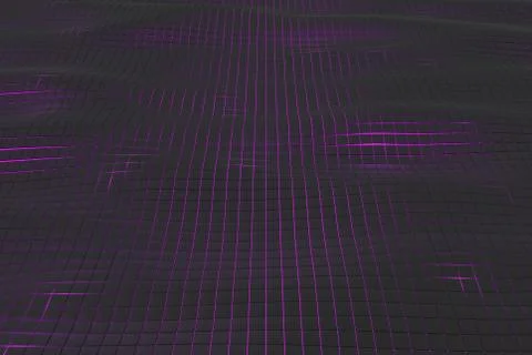 Wavy surface made of cubes with glowing background Stock Illustration