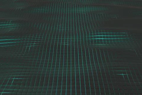 Wavy surface made of cubes with glowing background Stock Illustration