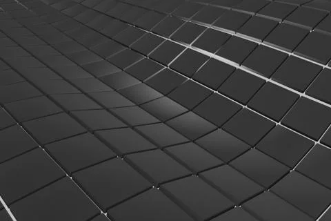 Wavy surface made of cubes with glowing background Stock Illustration
