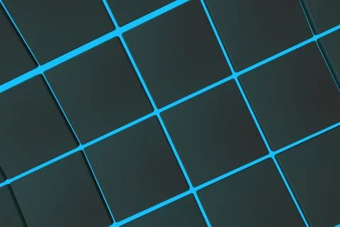 Wavy surface made of cubes with glowing background Stock Illustration