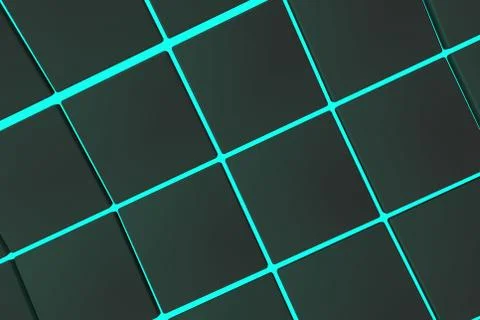Wavy surface made of cubes with glowing background Stock Illustration