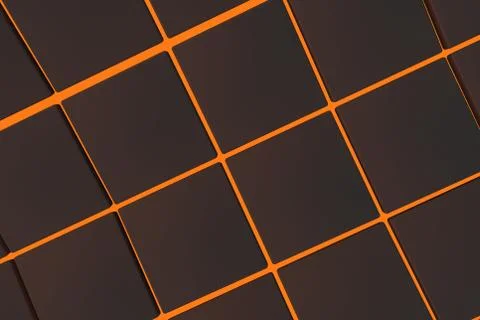 Wavy surface made of cubes with glowing background Stock Illustration