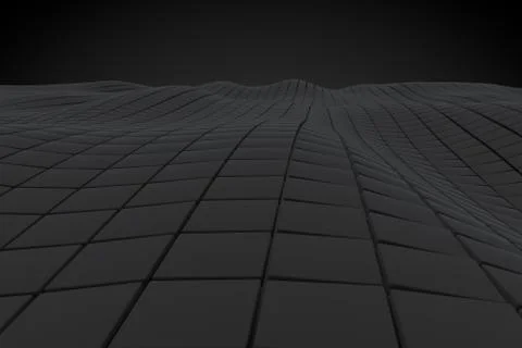 Wavy surface made of cubes Stock Illustration