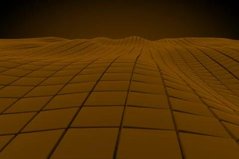 Wavy surface made of cubes Stock Illustration