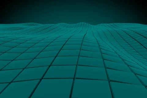 Wavy surface made of cubes Stock Illustration