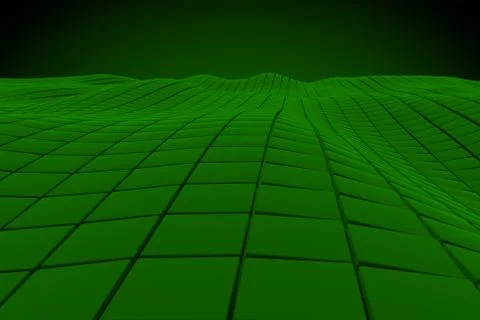 Wavy surface made of cubes Stock Illustration