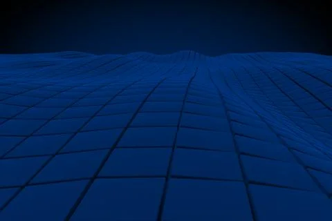 Wavy surface made of cubes Stock Illustration