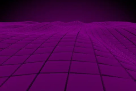 Wavy surface made of cubes Stock Illustration