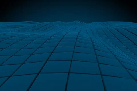 Wavy surface made of cubes Stock Illustration