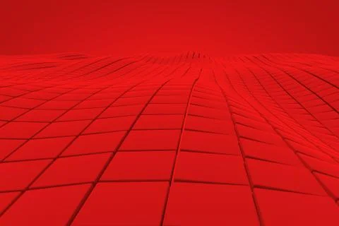 Wavy surface made of cubes Stock Illustration