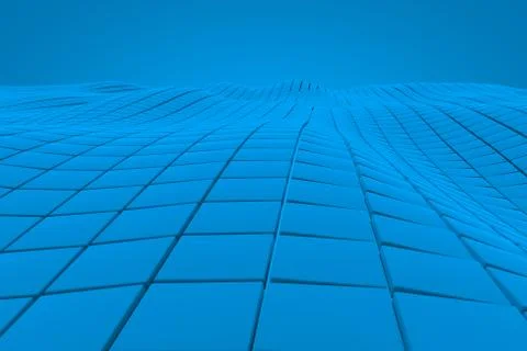 Wavy surface made of cubes Stock Illustration
