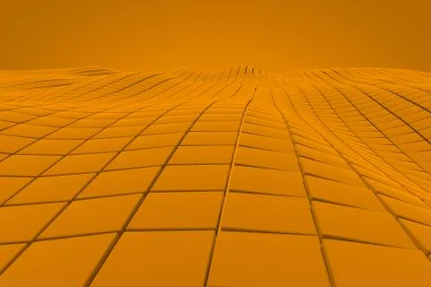 Wavy surface made of cubes Stock Illustration