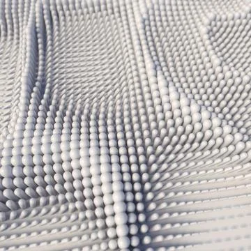 A wavy surface made up of multiple white capsules with a depth-of-field effec Illustrazione stock
