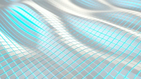 Wavy surface made of white cubes with glowing background Stock Footage 98578570