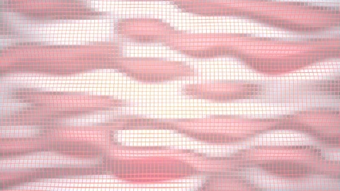 Wavy surface made of white cubes with glowing background Stock Footage 99785939
