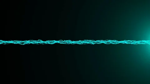 Wavy surface of shine particles with glittering flare. Computer animation Stock Footage 85048967