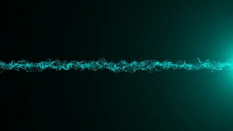 Wavy surface of shine particles with glittering flare Stock Illustration