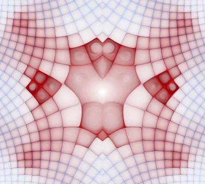 Wavy symmetrical cells patterns. Geometric, organic forms. Abstract colorful Stock Illustration