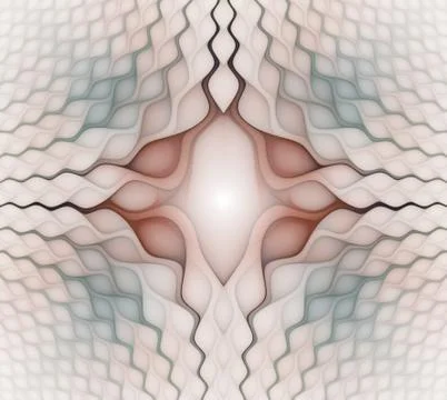 Wavy symmetrical cells patterns. Geometric, organic forms. Abstract colorful Ilustración de archivo