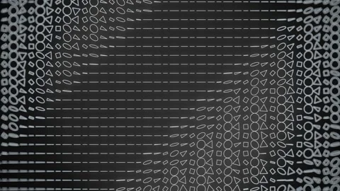 Wavy symmetrical pattern of flat figures. 3d rendering loop animation 4K Stock Footage 241324677