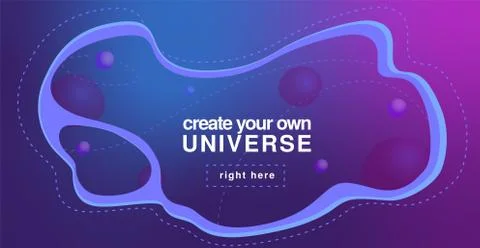Wavy template with modern blue and violet background like universe. Stock Illustration