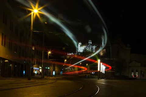 Wavy tram trails Stock Photos