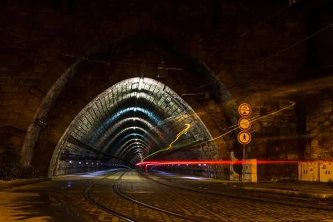 Wavy tram trails Stock Photos
