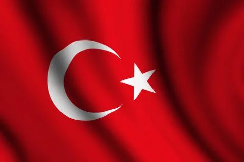 Wavy turkish flag Stock Illustration