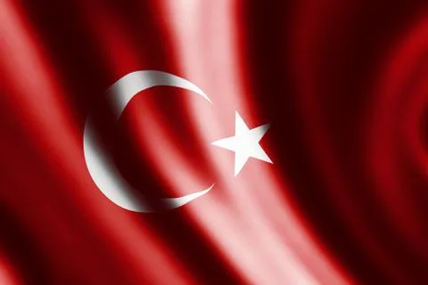 Wavy turkish flag Stock Illustration