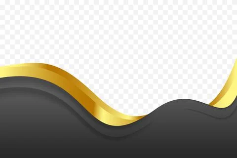 Wavy vector background border in Black and gold for enhancing headers and f.. Stock Illustration