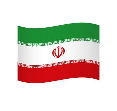 Wavy vector flag of Iran Stock Illustration