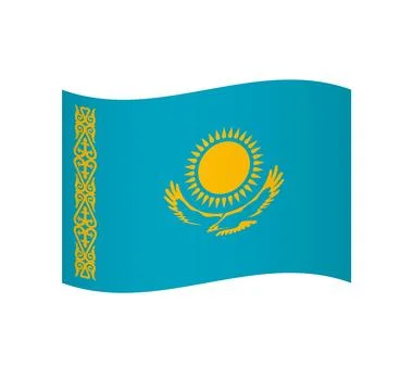 kazakhstan wavy flag and coat, Stock vector