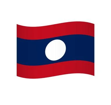 Wavy vector flag of Laos Stock Illustration