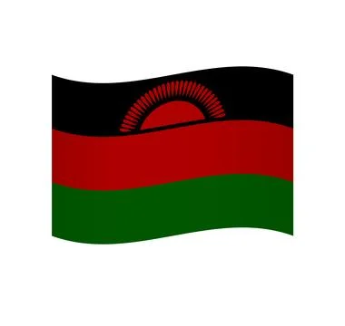 Wavy vector flag of Malawi Stock Illustration