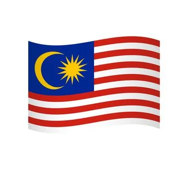 Wavy vector flag of Malaysia Stock Illustration