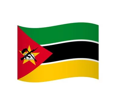 Wavy vector flag of Mozambique Stock Illustration