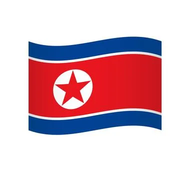 Wavy vector flag of North Korea Stock Illustration
