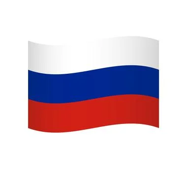 Wavy vector flag of Russia Stock Illustration