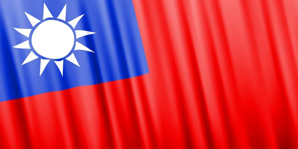 Wavy vector flag of Taiwan Stock Illustration