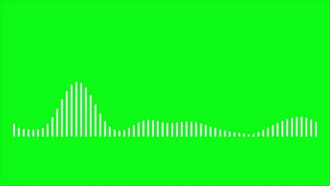 Wavy vibrations of rhythm. Volume level signal with green screen background Video stock 260273616