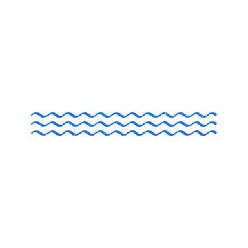 Wavy Water Pattern Line Hand Drawn Doodle Vector Illustration For Sea Border Stockillustratie
